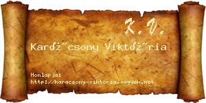 Karácsony Viktória névjegykártya